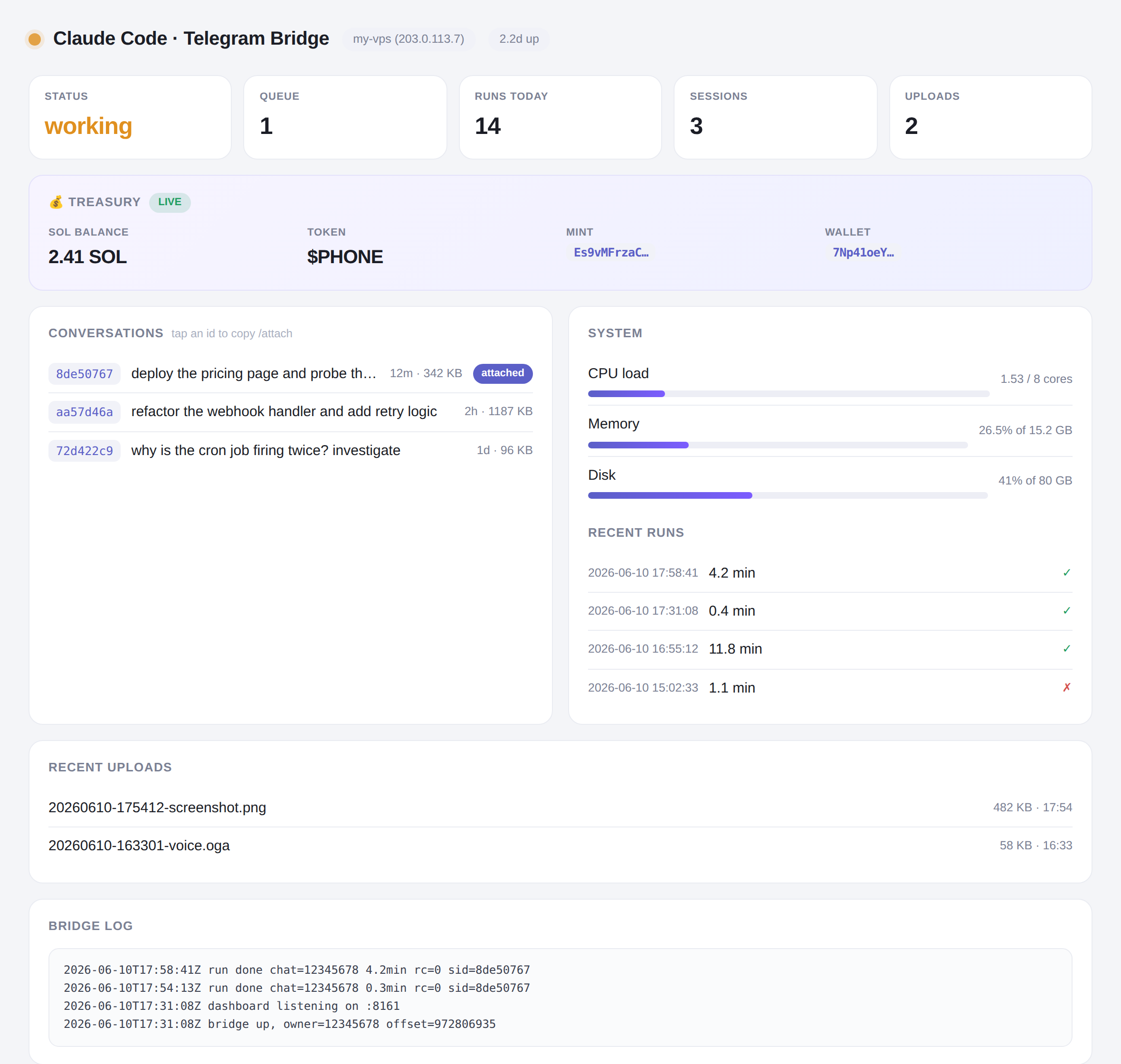 Claude Code Telegram Bridge screenshot